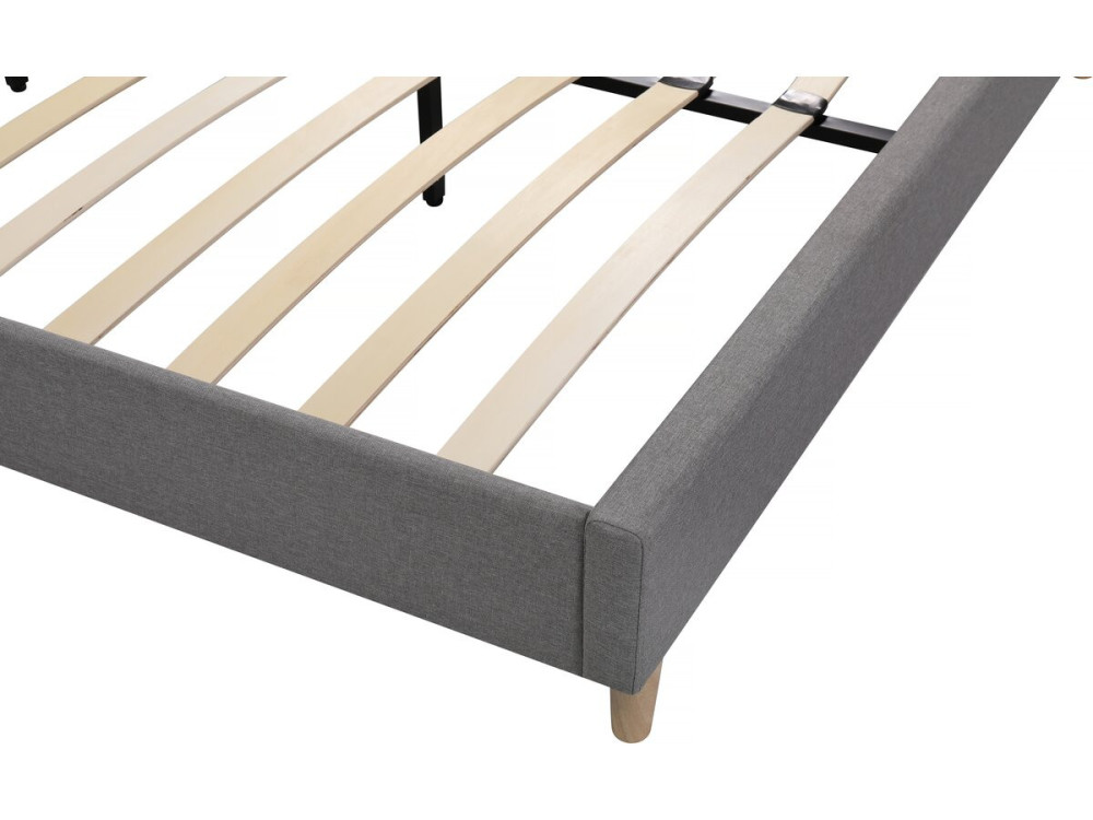 Doppelbett aus Stoff "Louise" - 140 x 190 cm - Grau