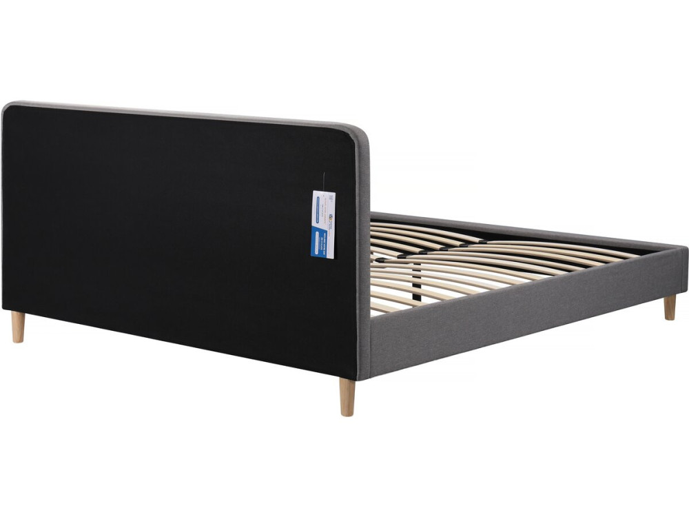 Doppelbett aus Stoff "Louise" - 140 x 190 cm - Grau