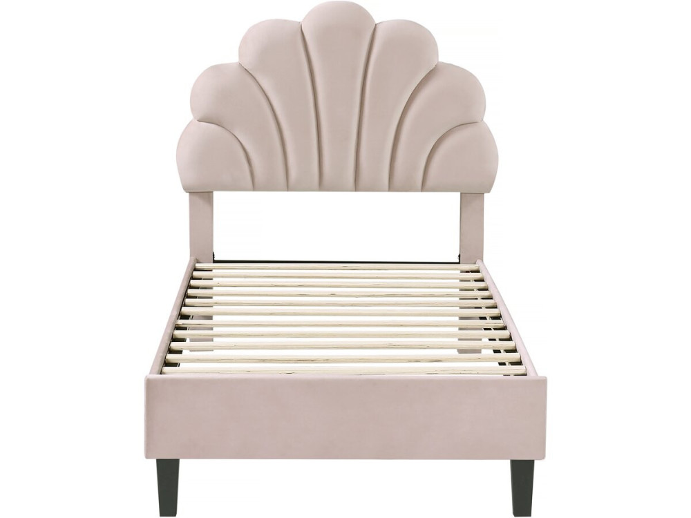Muschelbett aus Samt "Manon" - 90 x 190 cm - Beige