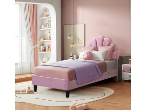 Muschelbett aus Samt "Manon" - 90 x 190 cm - Rose 2
