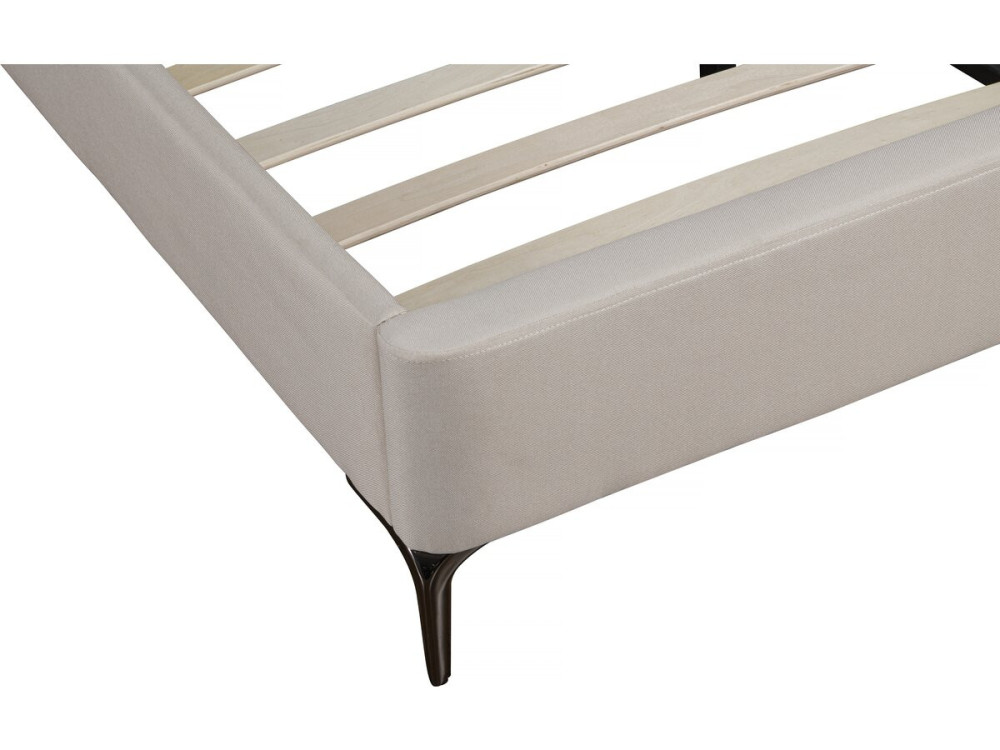 Gepolstertes Doppelbett aus Stoff „Aspen“ 140 x 190 cm - Beige