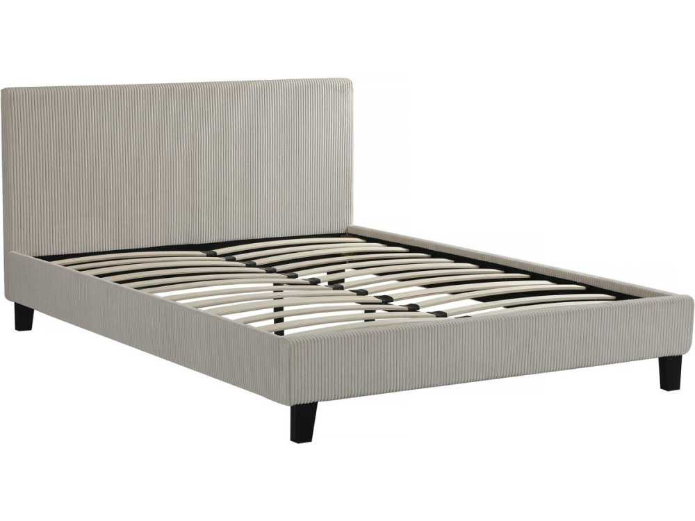 Doppelbett aus Cord "Ambre" - 140 x 190 cm - Beige