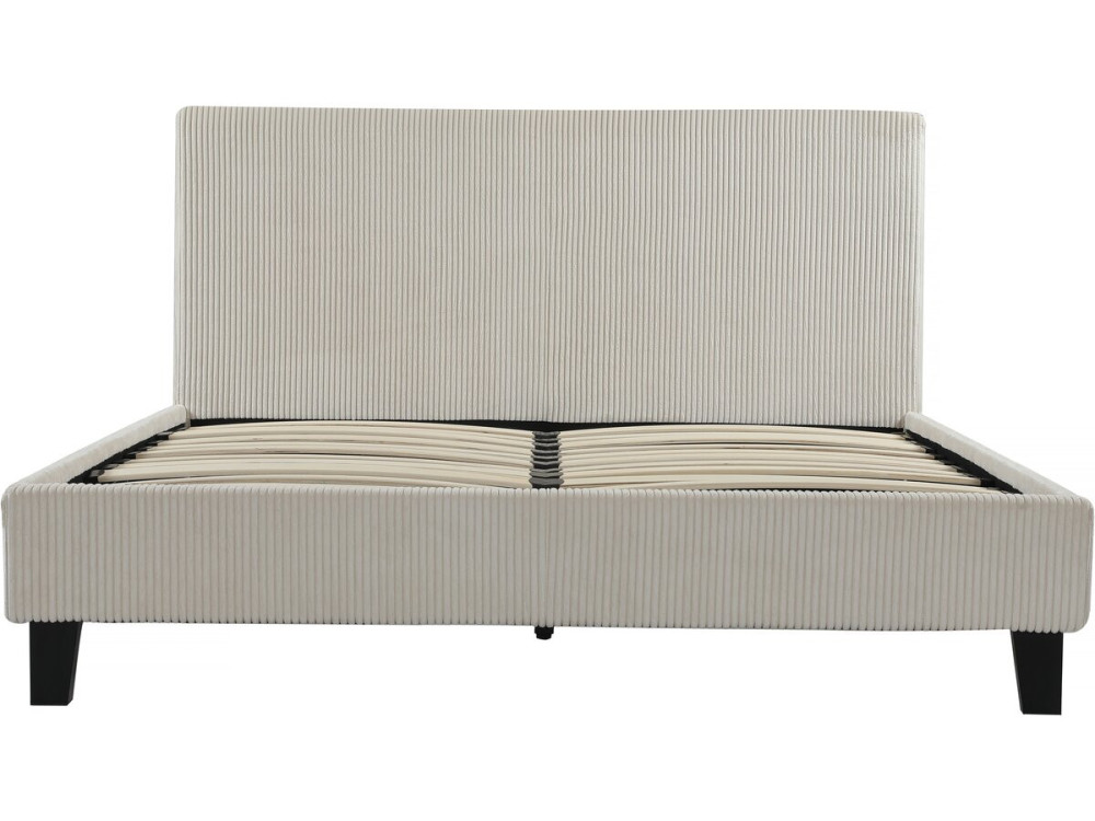 Doppelbett aus Cord "Ambre" - 140 x 190 cm - Beige