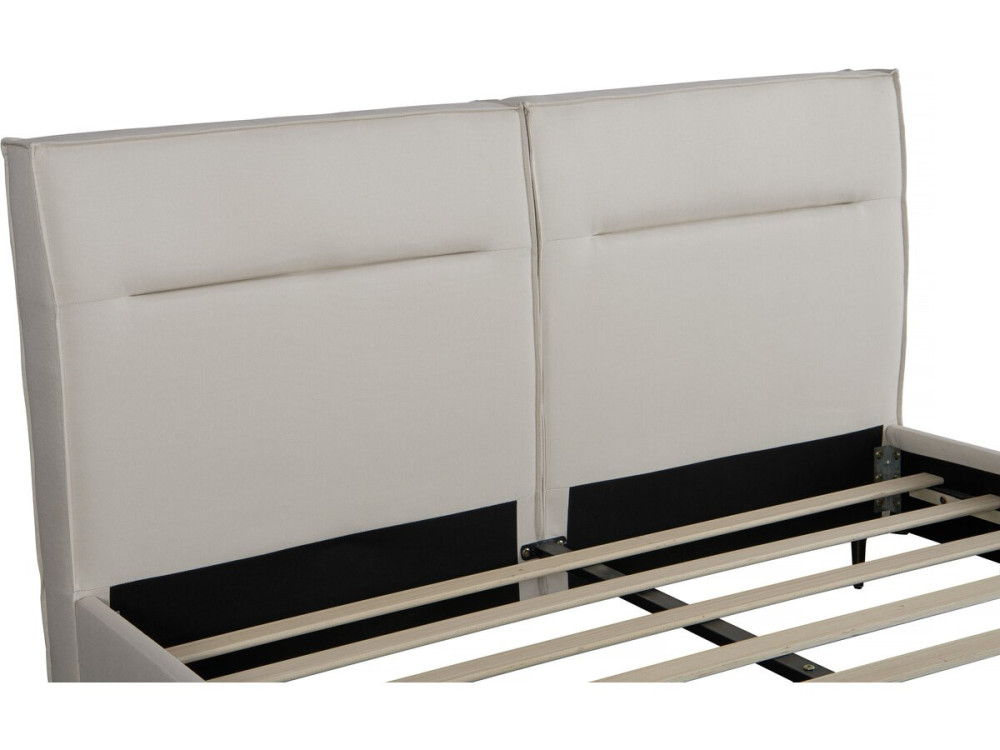 Designer Doppelbett aus Stoff „Moritz“ - 180 x 200 cm - Beige