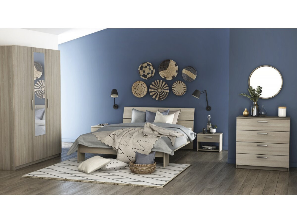 Doppelbett aus Holz „Pricy“ – 140 x 200 cm – Beige
