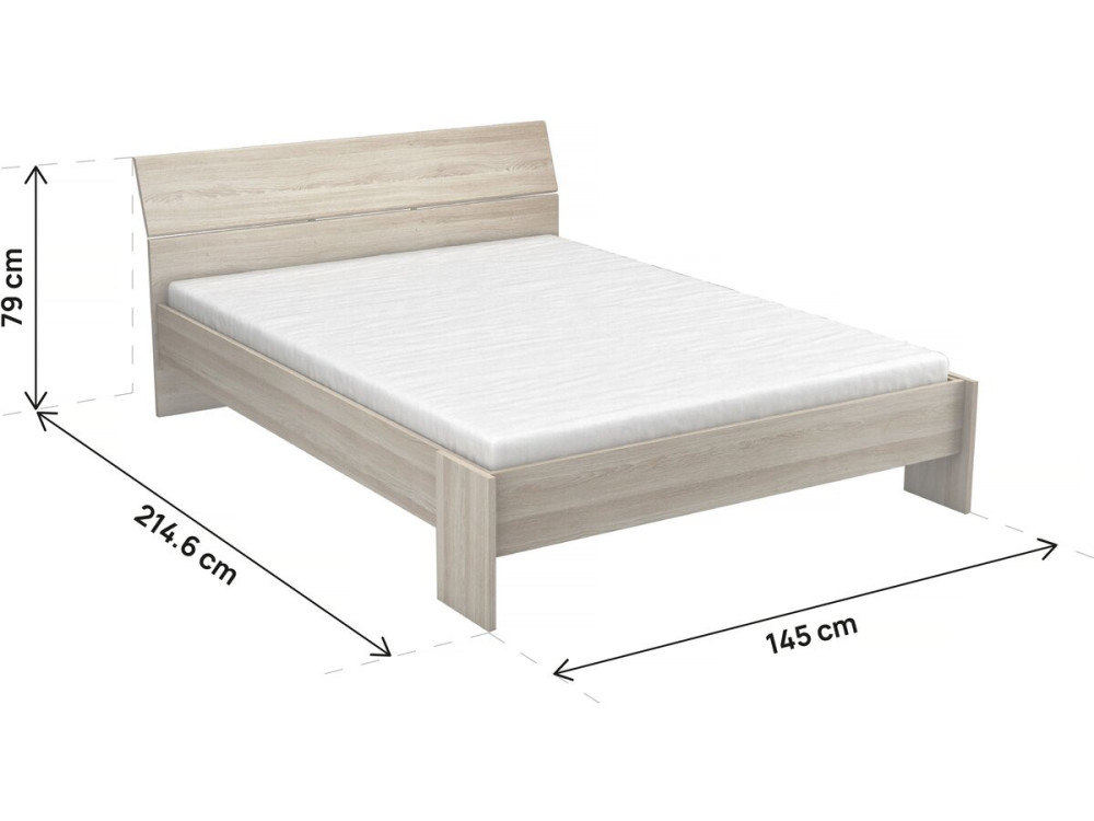 Doppelbett aus Holz „Pricy“ – 140 x 200 cm – Beige