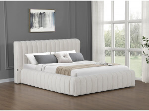 Stoff-Doppelbett "Tignes" mit Stauraum - 160 x 200 cm - Beige 2