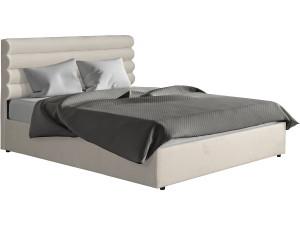Designer-Doppelbett "Livigno" aus Samt - 140 x 190 cm - Beige