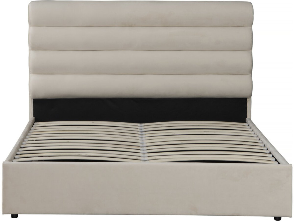 Designer-Doppelbett "Livigno" aus Samt - 140 x 190 cm - Beige