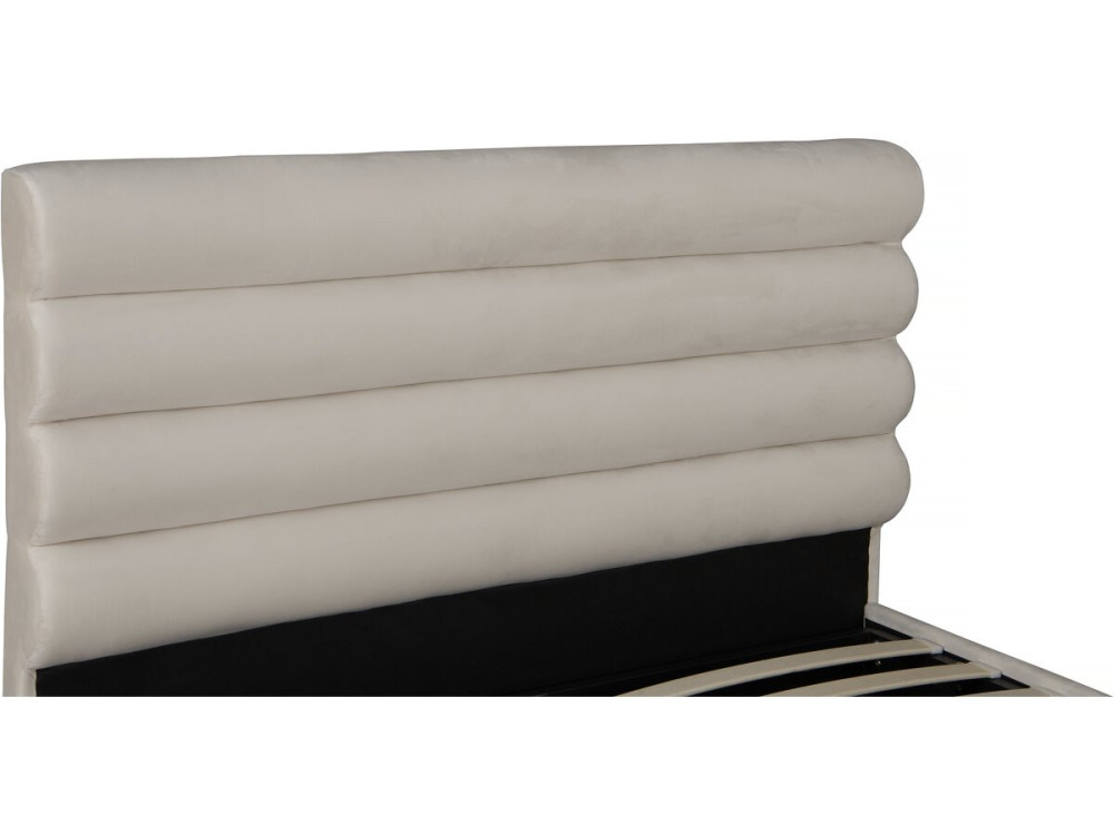 Designer-Doppelbett "Livigno" aus Samt - 140 x 190 cm - Beige