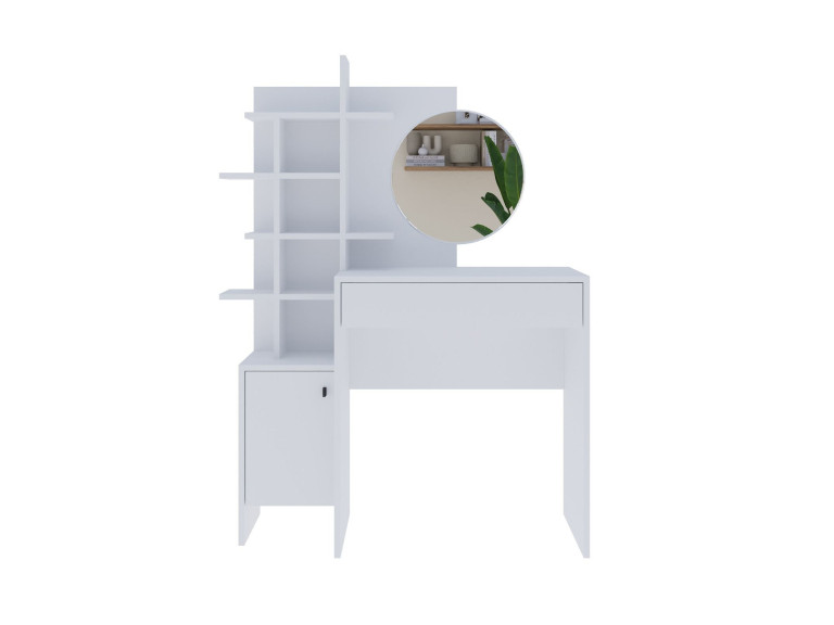 Schminktisch aus Holz "Mup" 105 x 35 x 151 cm - Weiß