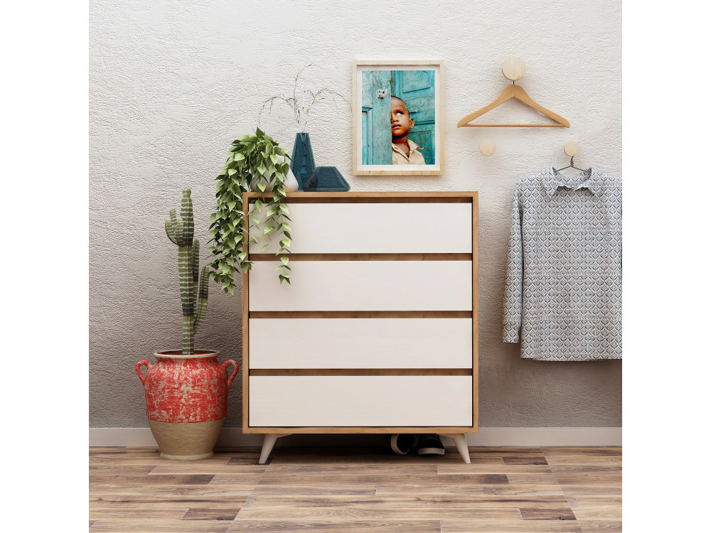 Holzkommode "Suvera" - 70 x 40 x 86 cm - Beige