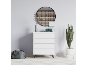 Holzkommode "Suvera" - 70 x 40 x 86 cm - Weiß 2