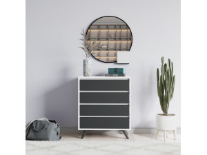 Holzkommode "Suvera" - 70 x 40 x 86 cm - Weiß 2