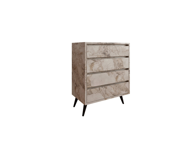 Holzkommode "Suvera" - 70 x 40 x 86 cm - Beige marmoriert