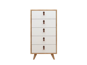 Holzkommode "Frenzu" - 50 x 40 x 103 cm - Weiß