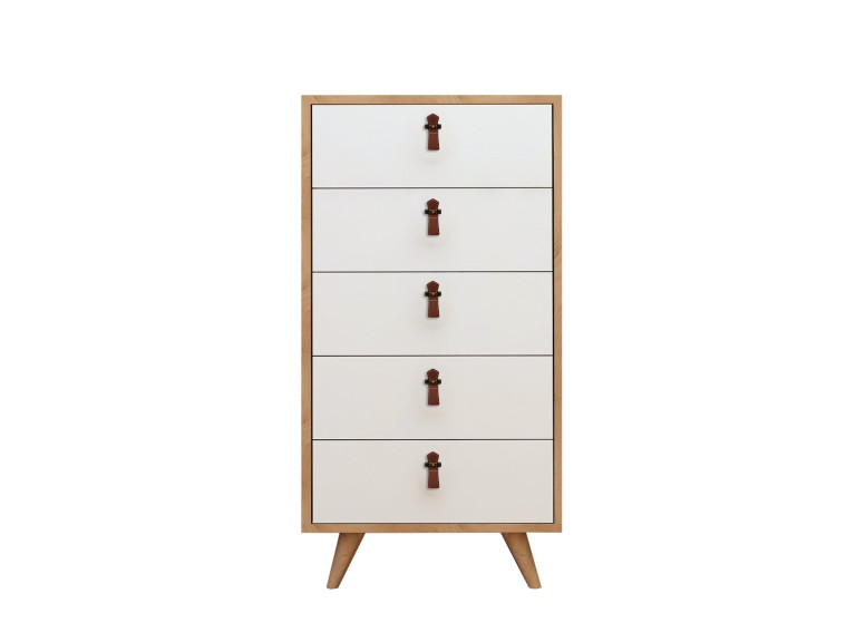 Holzkommode "Frenzu" - 50 x 40 x 103 cm - Weiß