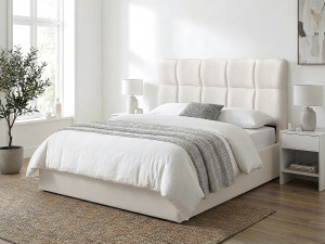 Kopfteil aus dickem Stoff im Bubble-Stil "Alpe d'Huez" - 160 cm - Beige 2