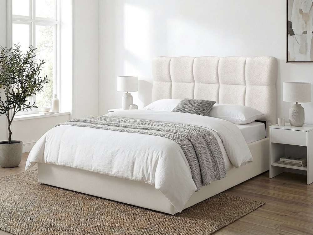 Kopfteil aus dickem Stoff im Bubble-Stil "Alpe d'Huez" - 160 cm - Beige