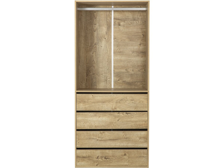 Kleiderschrank mit 4 Schubladen und 1 Garderobe "Opera" - 80 x 45 x 180 cm - Beige