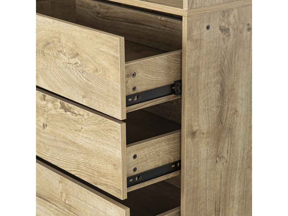 Kleiderschrank mit 4 Schubladen und 1 Garderobe "Opera" - 80 x 45 x 180 cm - Beige