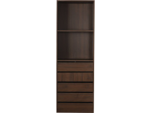 Schrank mit 5 Schubladen und 2 Regalen "Opera" - 60 x 45 x 180 cm - Braun