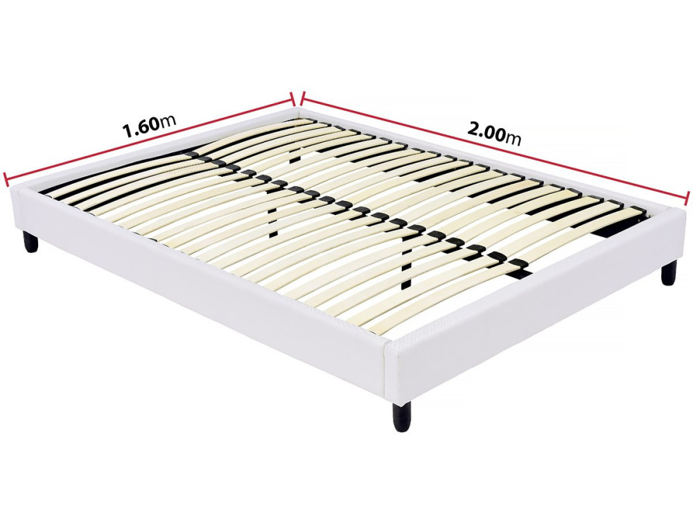 Bettgestell-Lattenrost - 160 x 200 cm - 13 Latten - Weiß