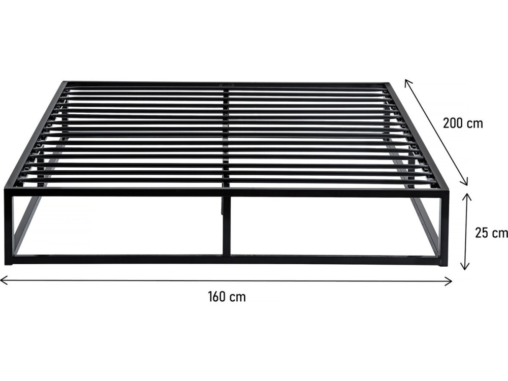 Bettgestell aus Metall 160 x 200 cm  - Schwarz