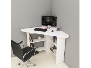 Holzschreibtisch "Corner " - 80 x 80 x 73 cm - Weiß 2