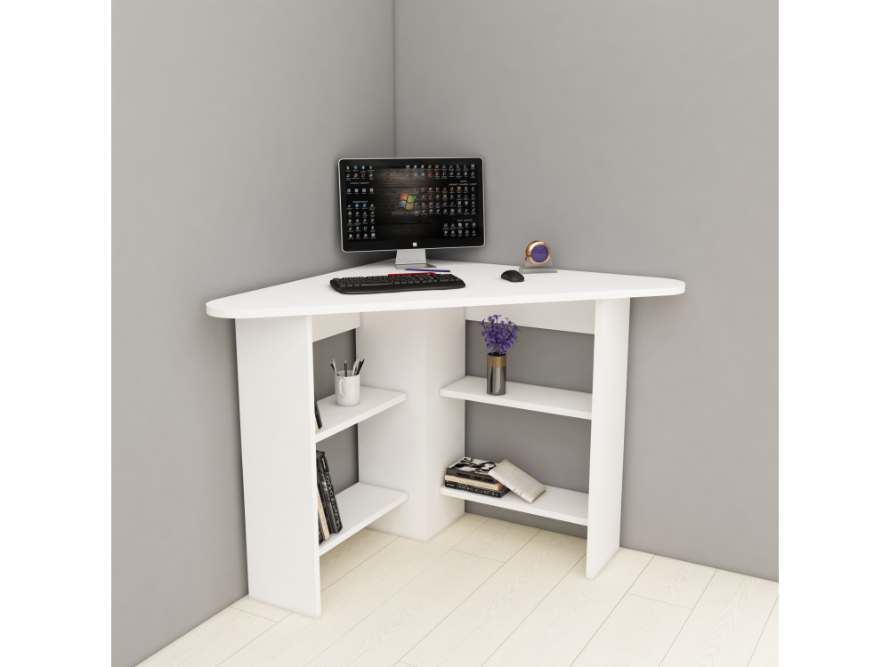 Holzschreibtisch "Corner " - 80 x 80 x 73 cm - Weiß