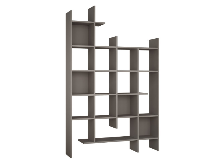 Holz Bücherregal "Manco" 122 x 25,5 x 188 cm - Leichtes Mocha