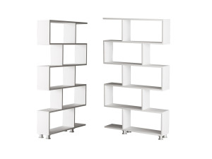 Bücherregal aus Holz "Nilüfer" - 90 x 20 x 156 cm - Weiß