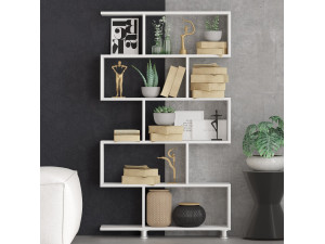 Bücherregal aus Holz "Nilüfer" - 90 x 20 x 156 cm - Weiß 2