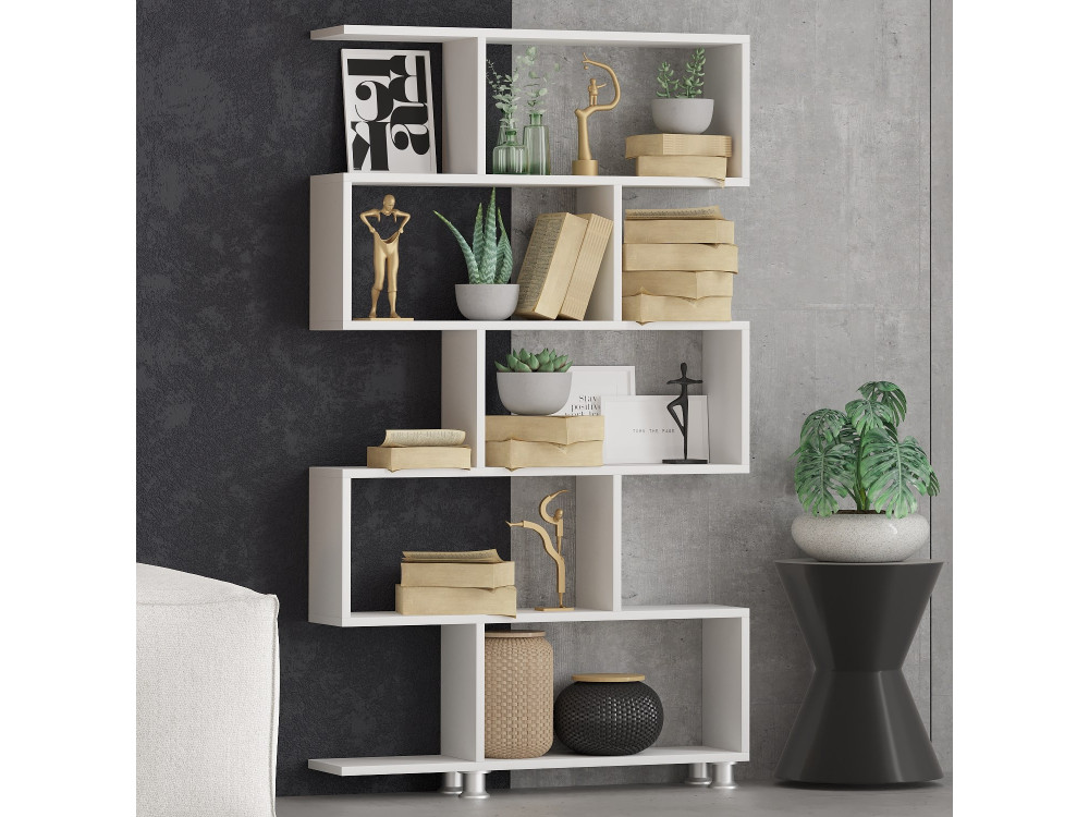 Bücherregal aus Holz "Nilüfer" - 90 x 20 x 156 cm - Weiß