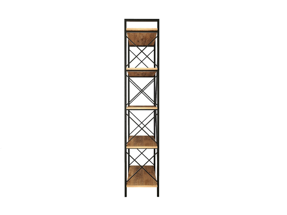 Bücherregal „Nero“ aus Holz – 90 x 33 x 180 cm – Schwarze atlantische Kiefer