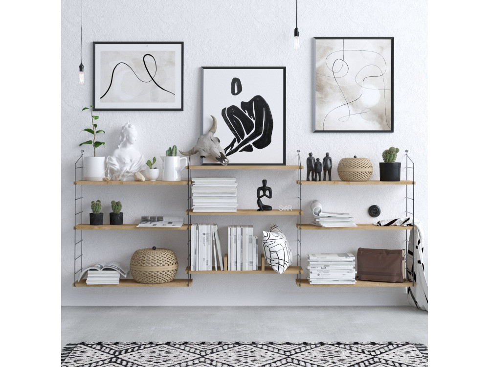 Bücherregal aus Holz "Laba" - 216 x 20 x 85 cm - Eiche