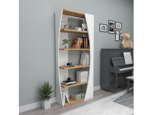 Holz Bücherregal "Selge " - 63 x 23 x 150 cm - atlantische KieferWeiß 2