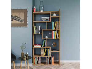 Bücherregal aus Holz "Kuttap" - 90 x 22 x 182 cm - Kiefer 2
