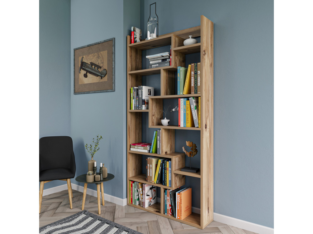Bücherregal aus Holz "Kuttap" - 90 x 22 x 182 cm - Kiefer
