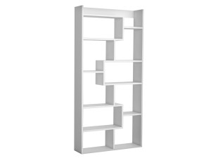 Holz Bücherregal "Kuttap" - 90 x 22 x 182 cm - Weiß