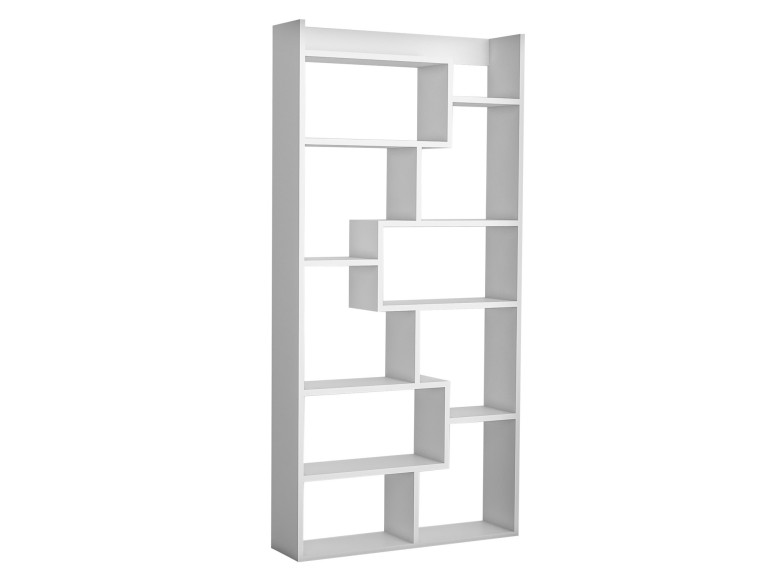 Holz Bücherregal "Kuttap" - 90 x 22 x 182 cm - Weiß