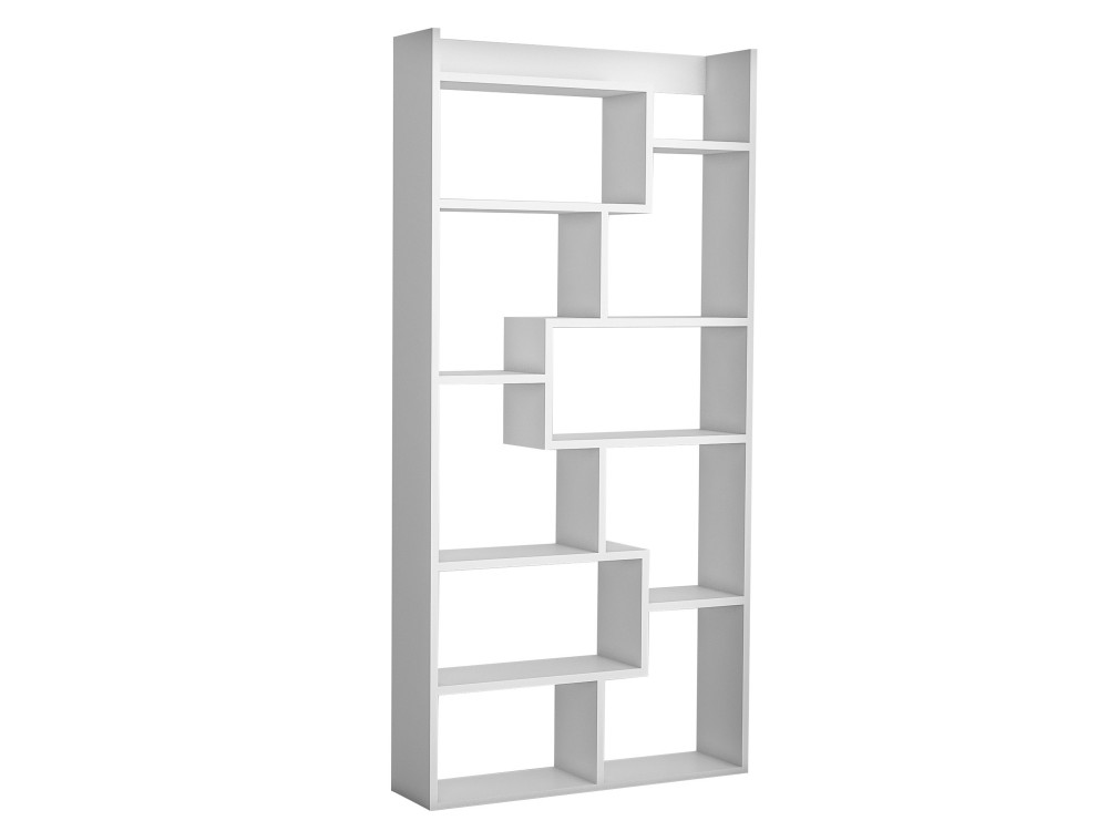 Holz Bücherregal "Kuttap" - 90 x 22 x 182 cm - Weiß