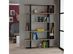 Holz Bücherregal "Mito" - 110 x 25 x 161 cm - Sonoma EicheAnthrazit 2