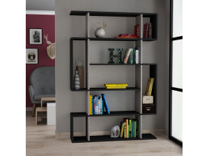 Holz Bücherregal "Mito" 110 x 25,5 x 161 cm - Anthrazit 2