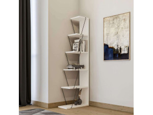 Holz Bücherregal "Ayder" - 50 x 22 x 150 cm - Weiß 2