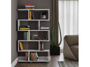 Holz Bücherregal "Elif" 90 x 20 x 156 cm - Weiß 2