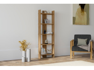 Bücherregal aus Holz "Virba" - 52 x 22 x 149 cm - Walnussholz 2