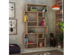 Holz Bücherregal "Karmato" - 96 x 25 x 168 cm - Sonoma Eiche 2