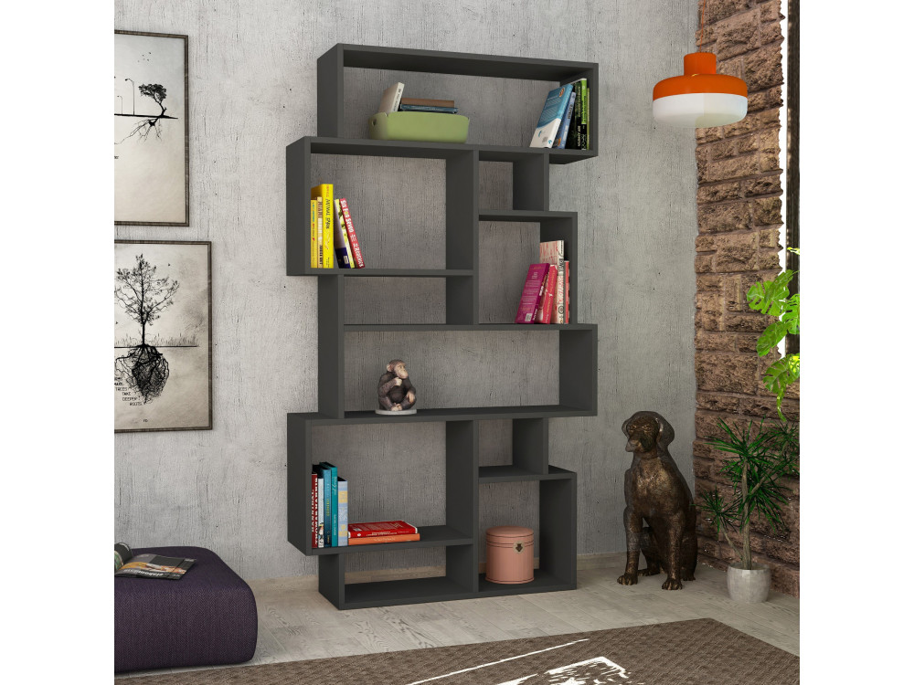 Holz Bücherregal "Karmato" 96 x 25,5 x 168,5 cm - Anthrazit