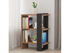 Holz Bücherregal "Ova" - 51 x 25 x 70 cm - EicheAnthrazit 2